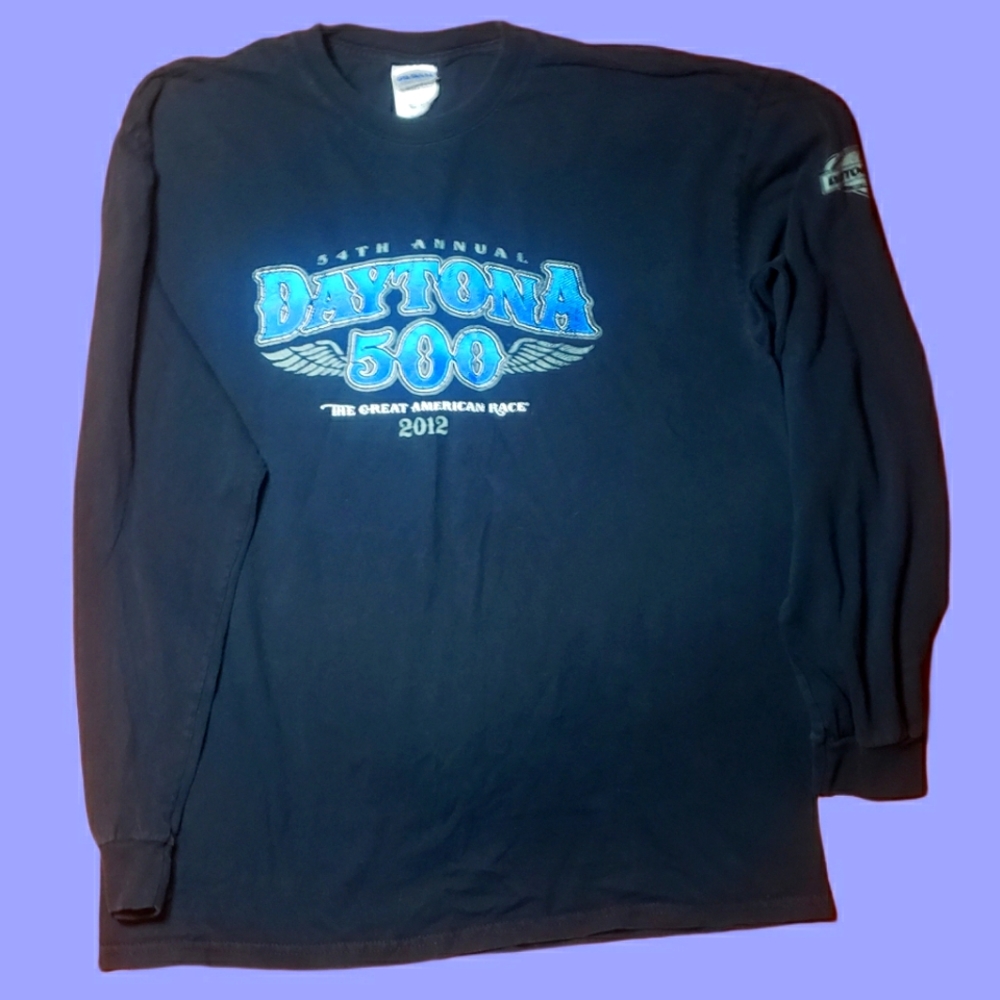 Nascar Racing 2012  Daytona 500 Longsleeve T Shirt Front & Back Graphics